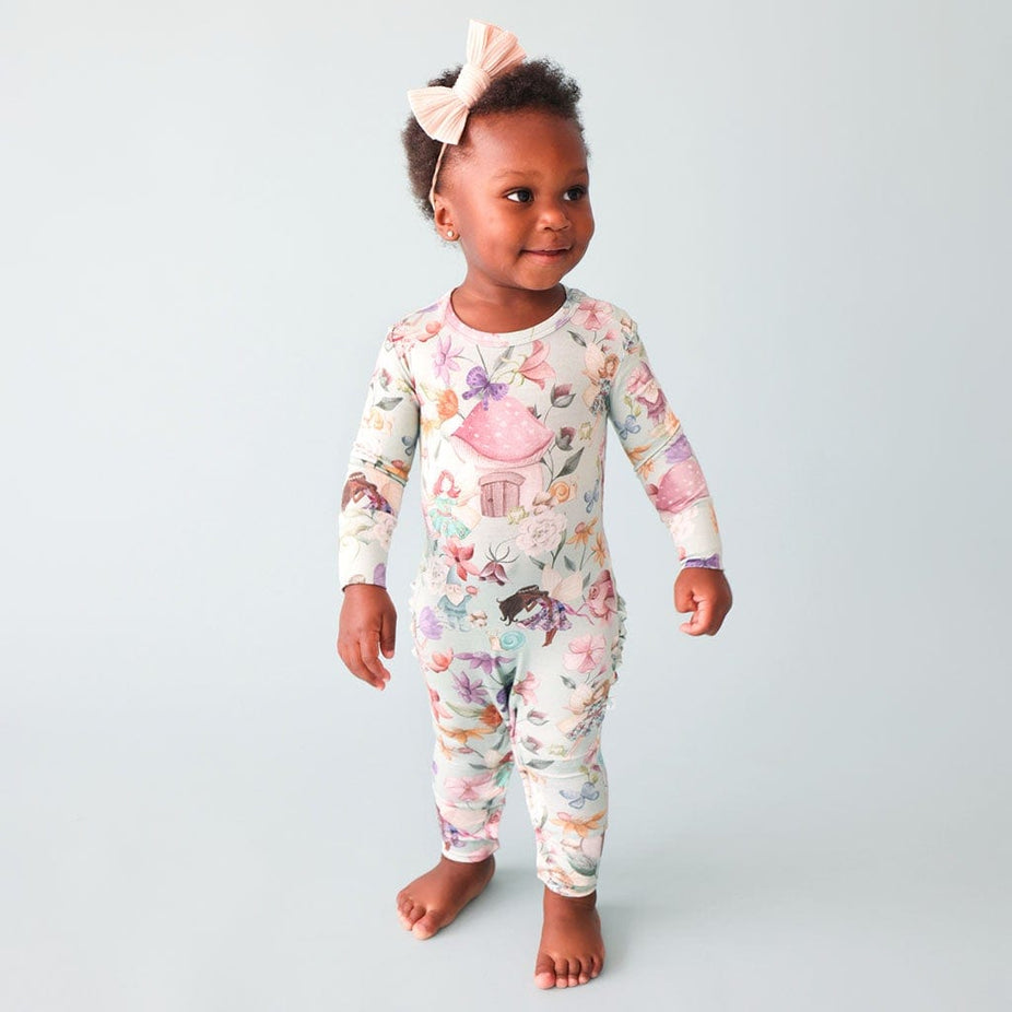 Faye Long Sleeve Ruffled Romper