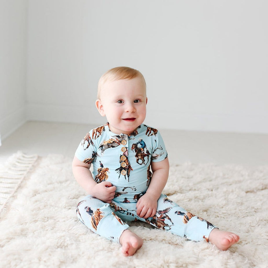 Brody Short Sleeve Henley Romper
