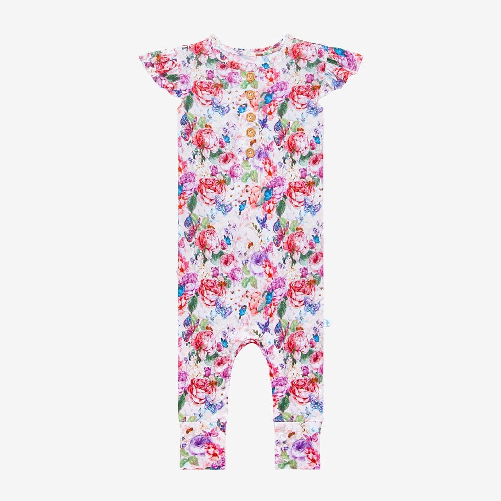 Vivienne Ruffled Cap Sleeve Henley Romper