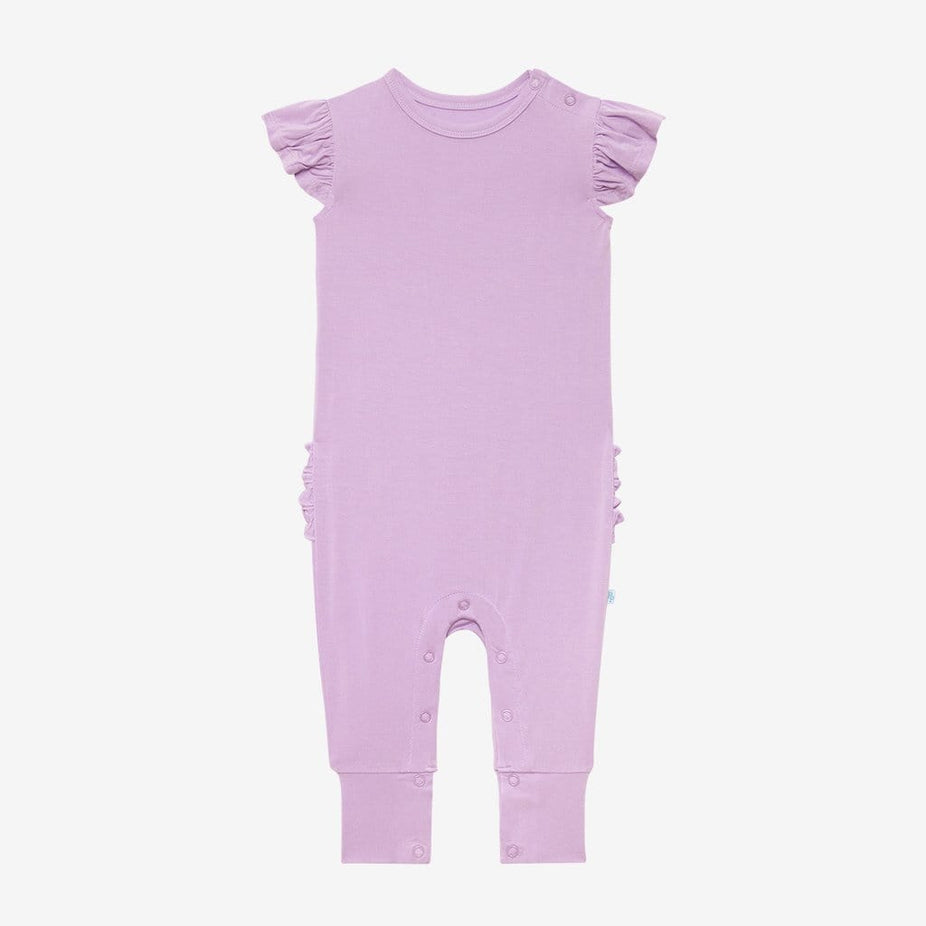 Amethyst Ruffled Cap Sleeve Romper