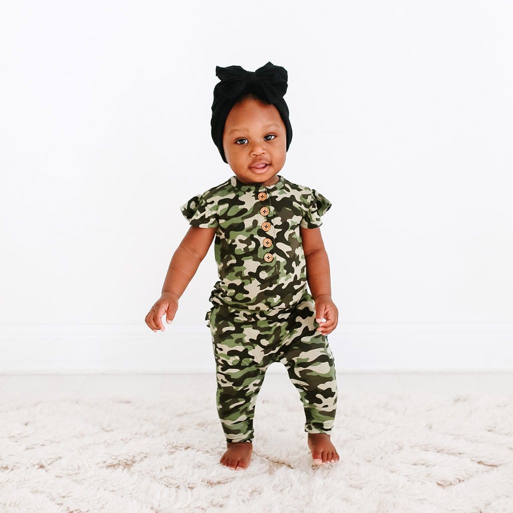 Cadet Ruffled Cap Sleeve Henley Romper