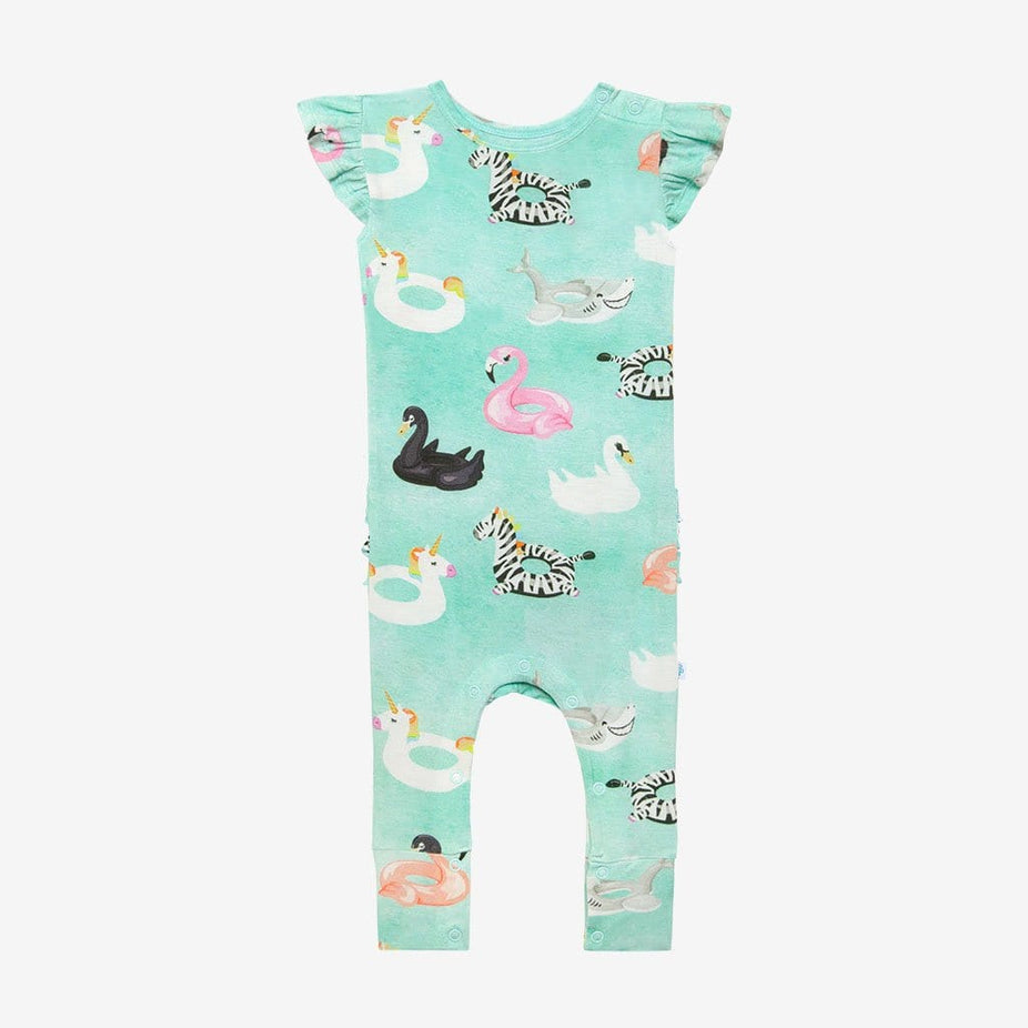 Posh Peanut Lenny Ruffled Cap Sleeve Romper