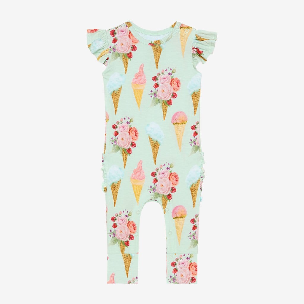 Sophia Ruffled Cap Sleeve Romper