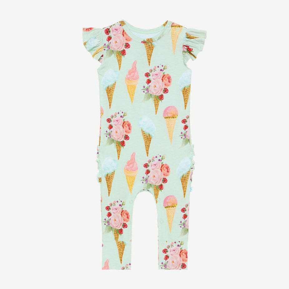 Sophia Ruffled Cap Sleeve Romper