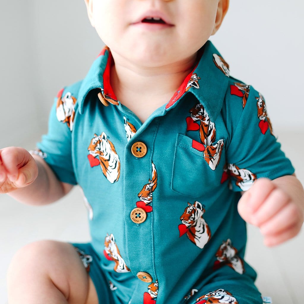Jax Short Sleeve Collared Henley Shortall