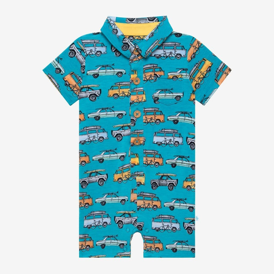 Marino Short Sleeve Collared Henley Shortall