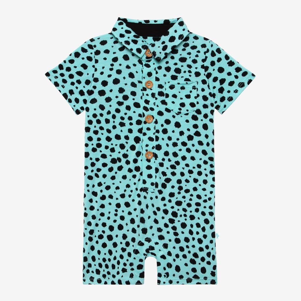 Pebbles Short Sleeve Collared Henley Shortall