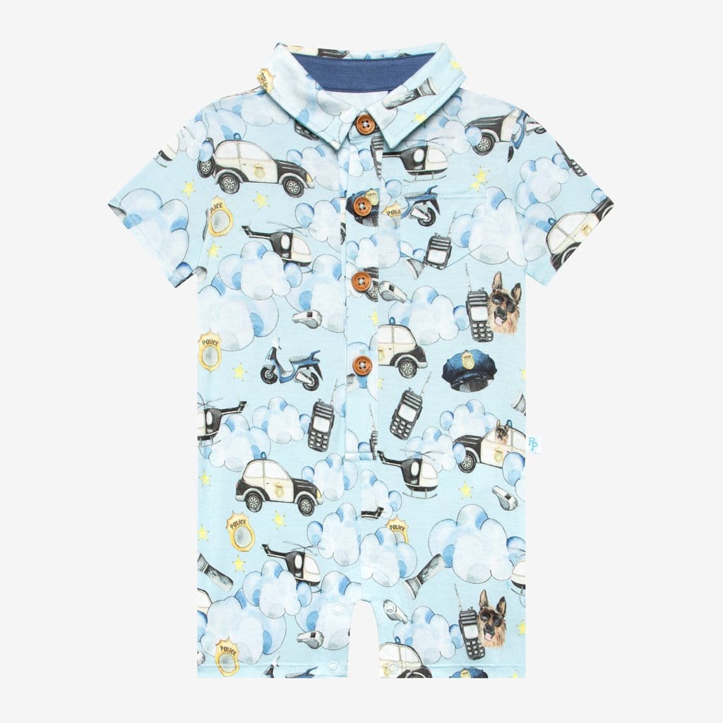 Police Short Sleeve Collared Top