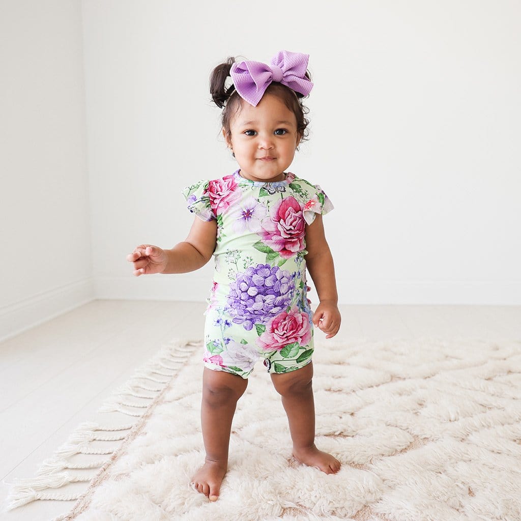 Georgina Ruffled Cap Sleeve Short Romper