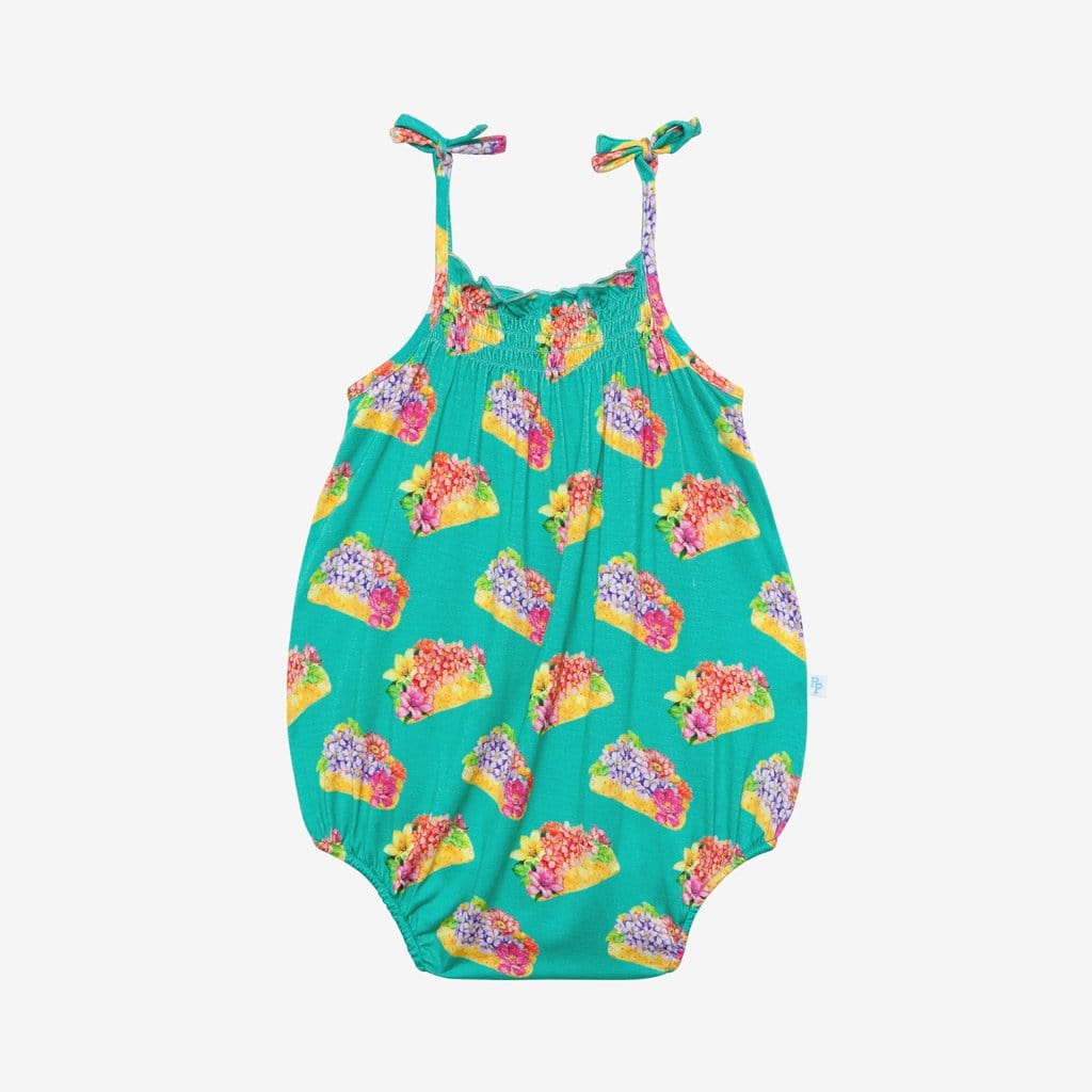 Flower printed Valentina Sleeveless Bubble Romper