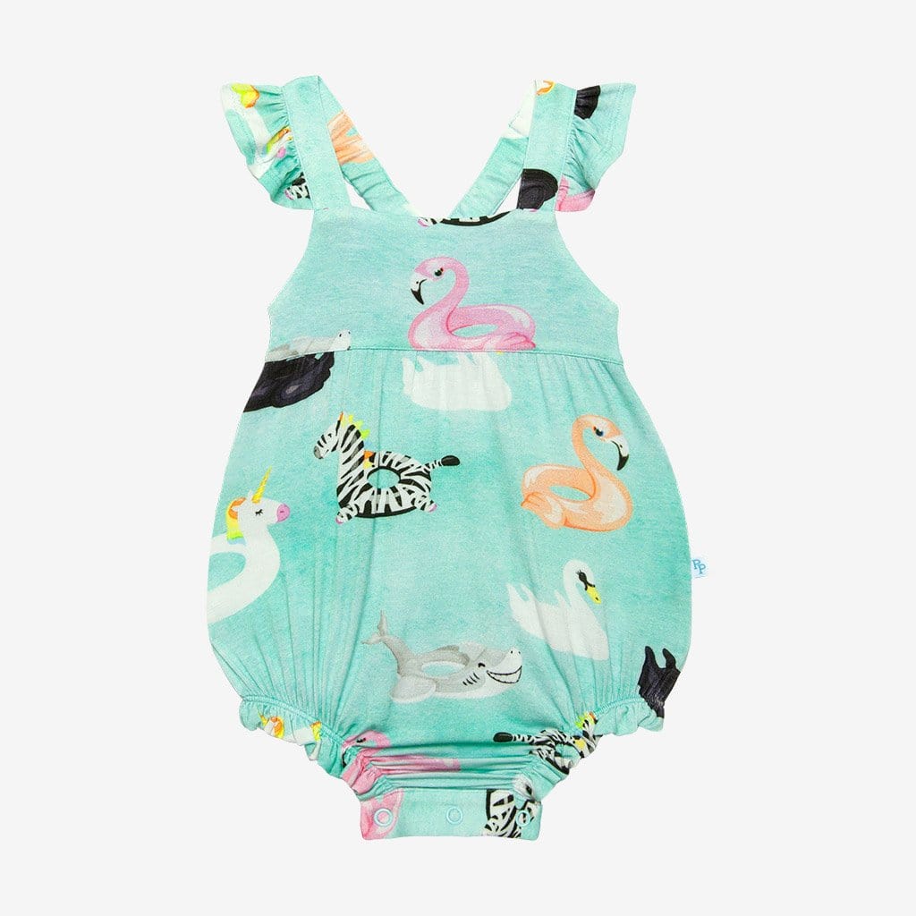 Posh Peanut Lenny Ruffled Cap Sleeve Bubble Romper