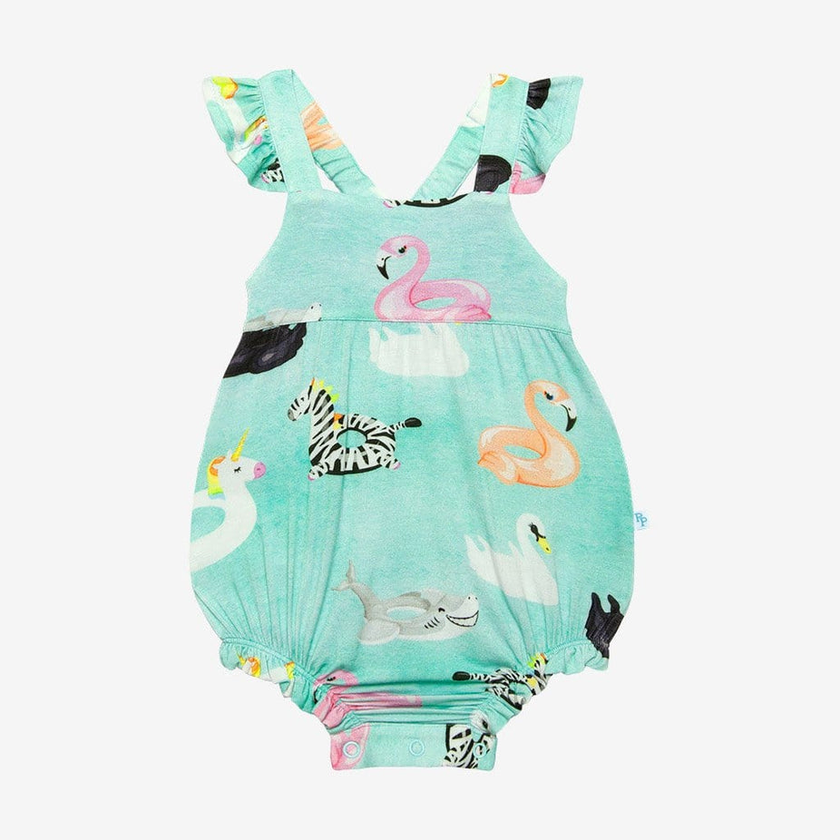 Posh Peanut Lenny Ruffled Cap Sleeve Bubble Romper