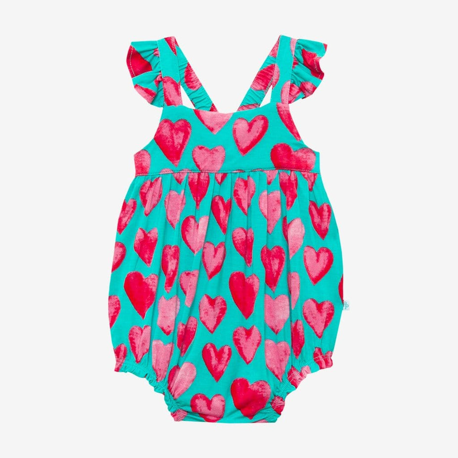 Queen of Hearts Ruffled Bubble Romper