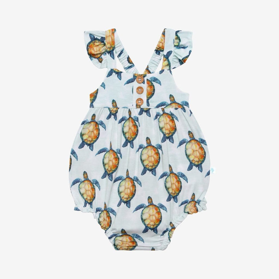 Cruz Ruffled Cap Sleeve Henley Bubble Romper