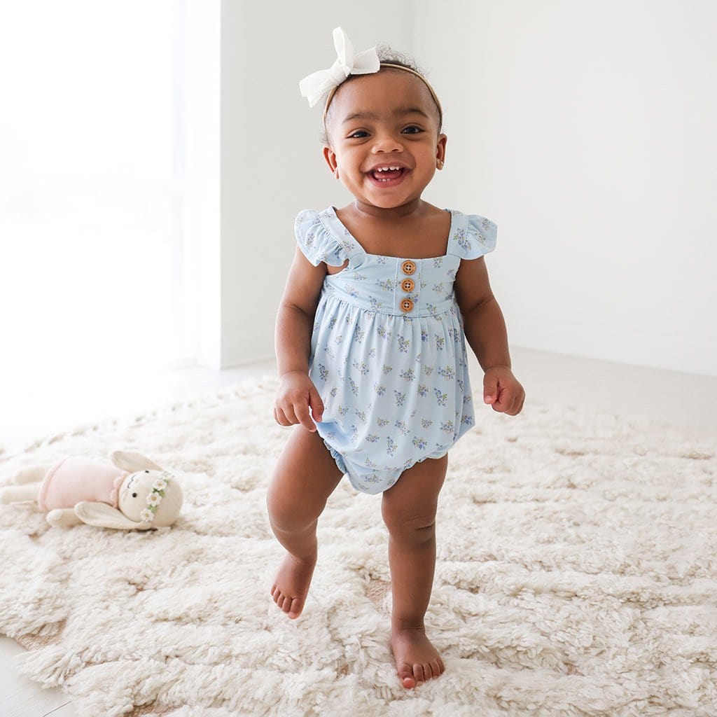 Grace Ruffled Cap Sleeve Henley Bubble Romper
