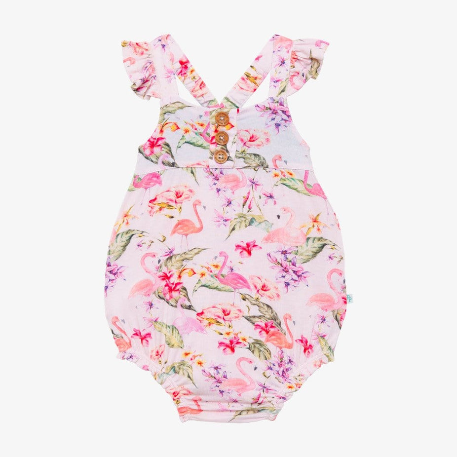 Leilani Ruffled Cap Sleeve Henley Bubble Romper