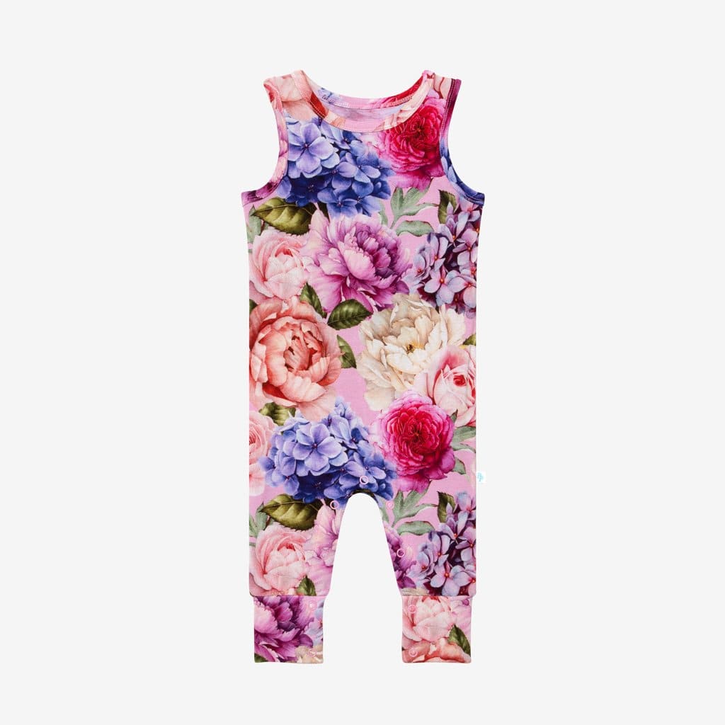 Georgette Racerback Romper in floral print
