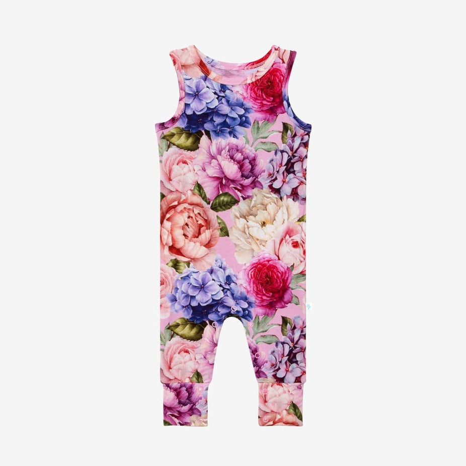 Georgette Racerback Romper in floral print