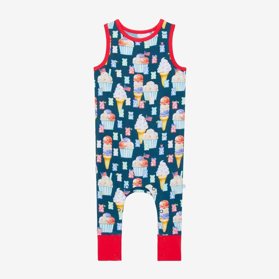 Skye Racerback Romper in ice cream print