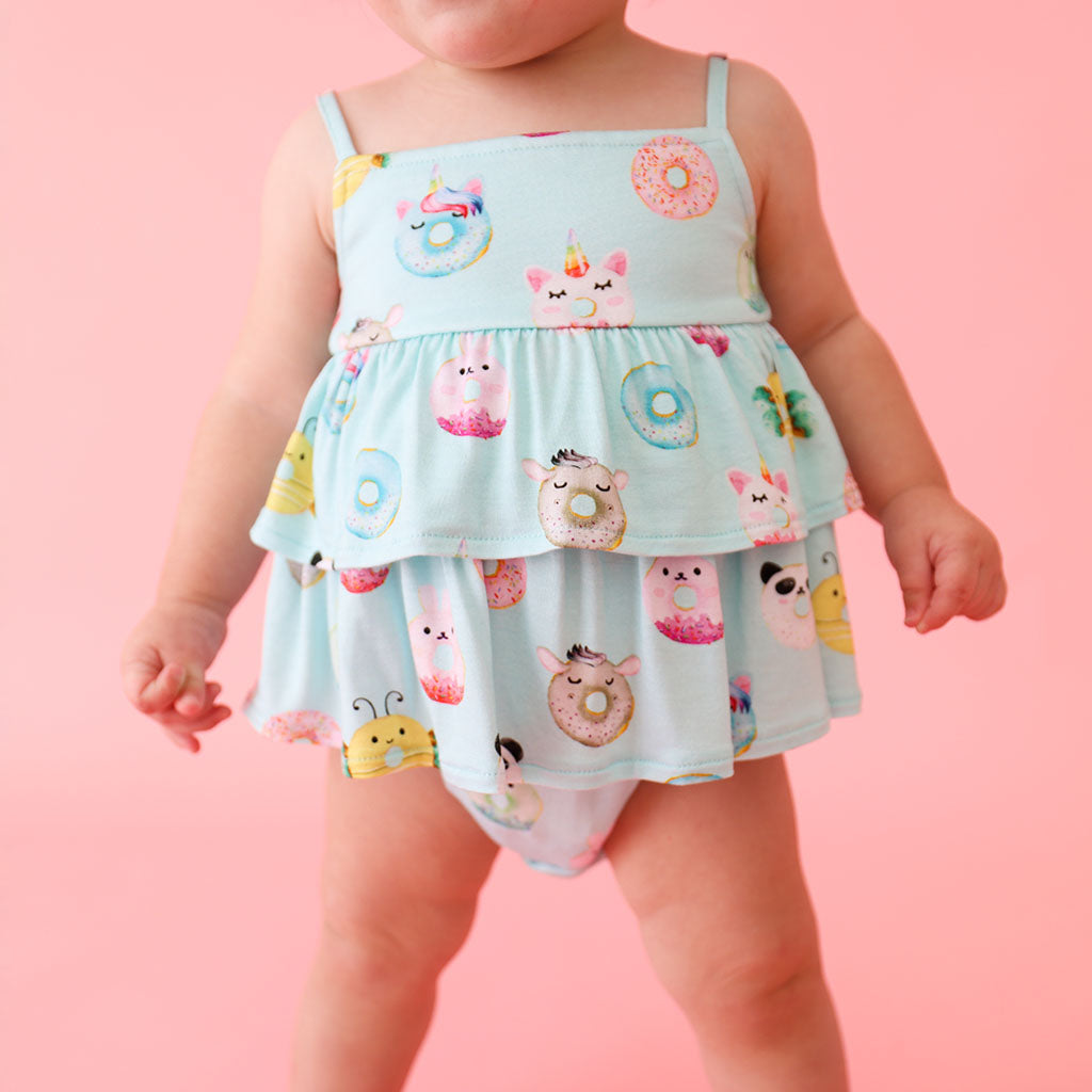 Donuts Ruffled Bubble Romper