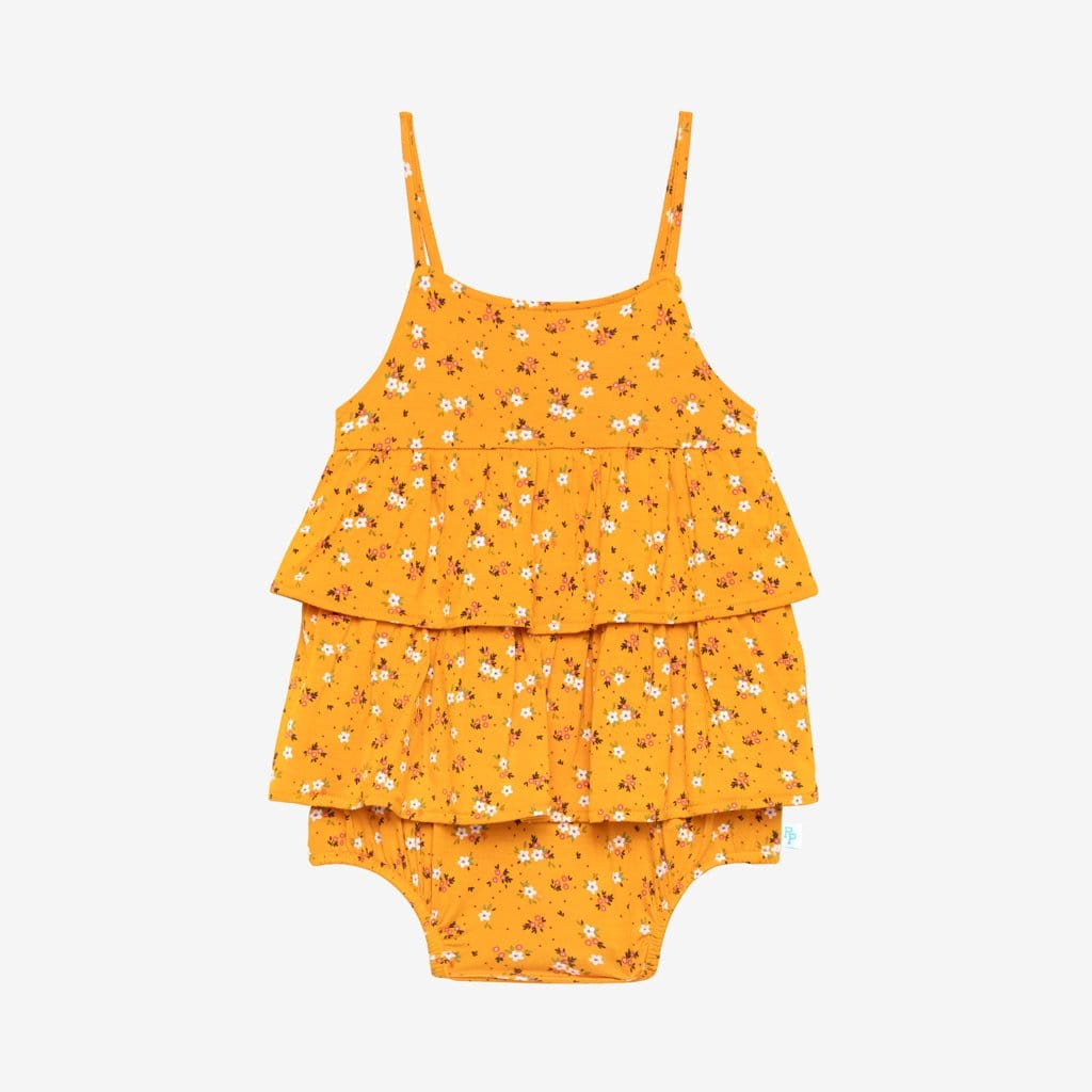Halsey Sleeveless Ruffled Bubble Romper Front