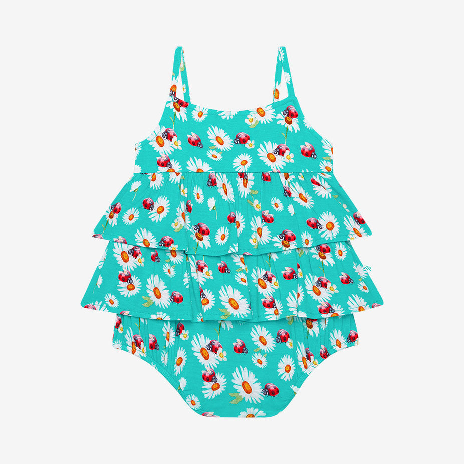 Ladybug Ruffled Bubble Romper