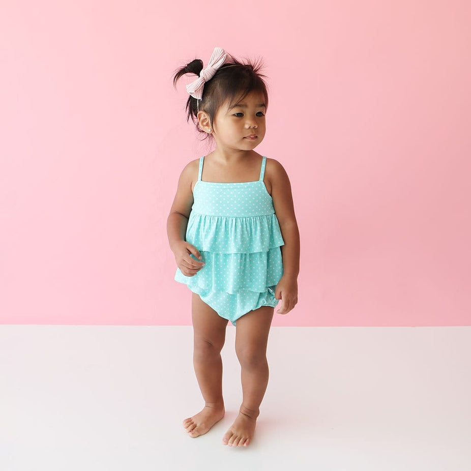 Baby on Lyla Sleeveless Ruffled Bubble Romper