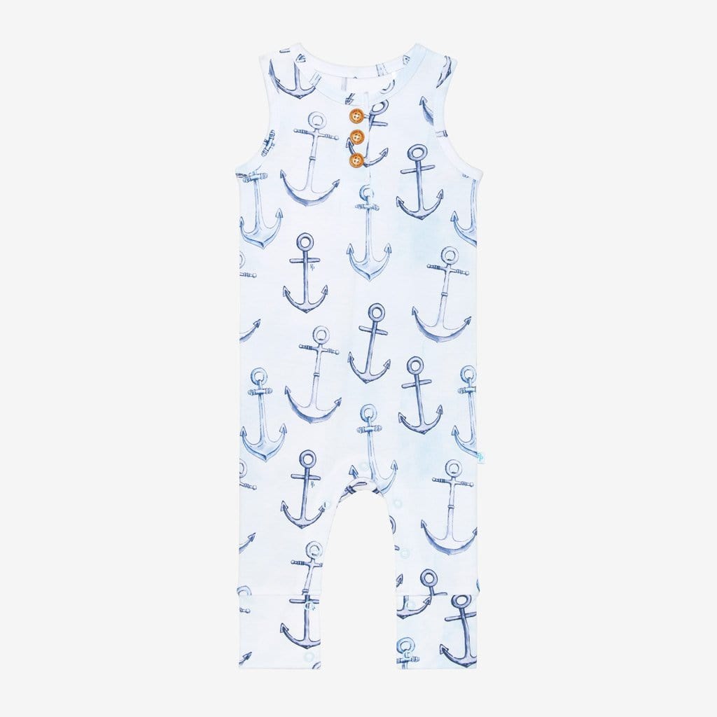Anchors Away Racerback Henley Romper