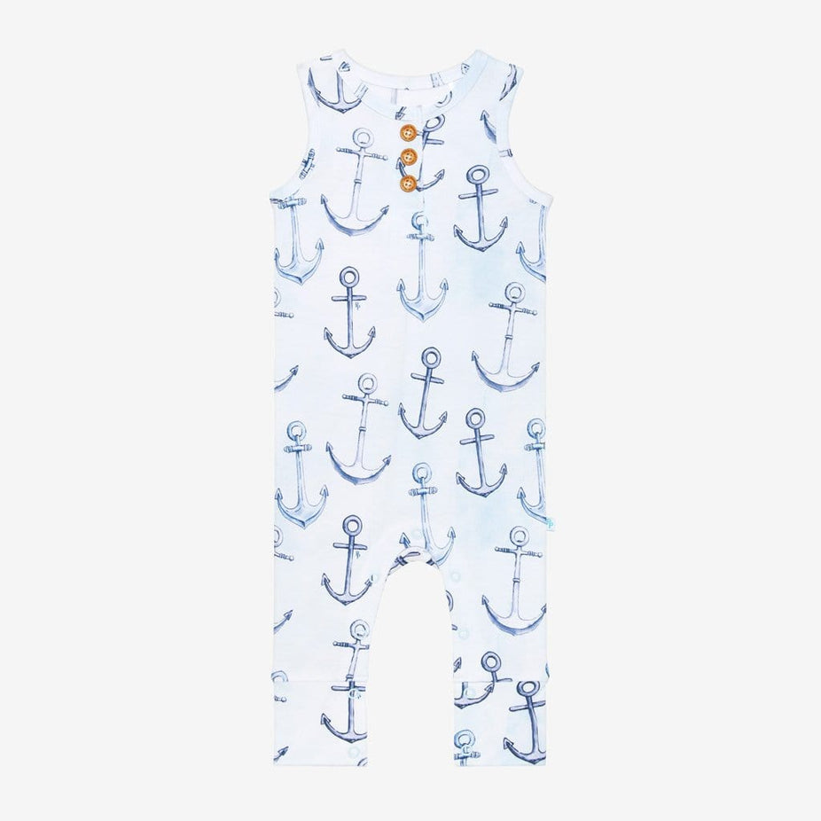 Anchors Away Racerback Henley Romper