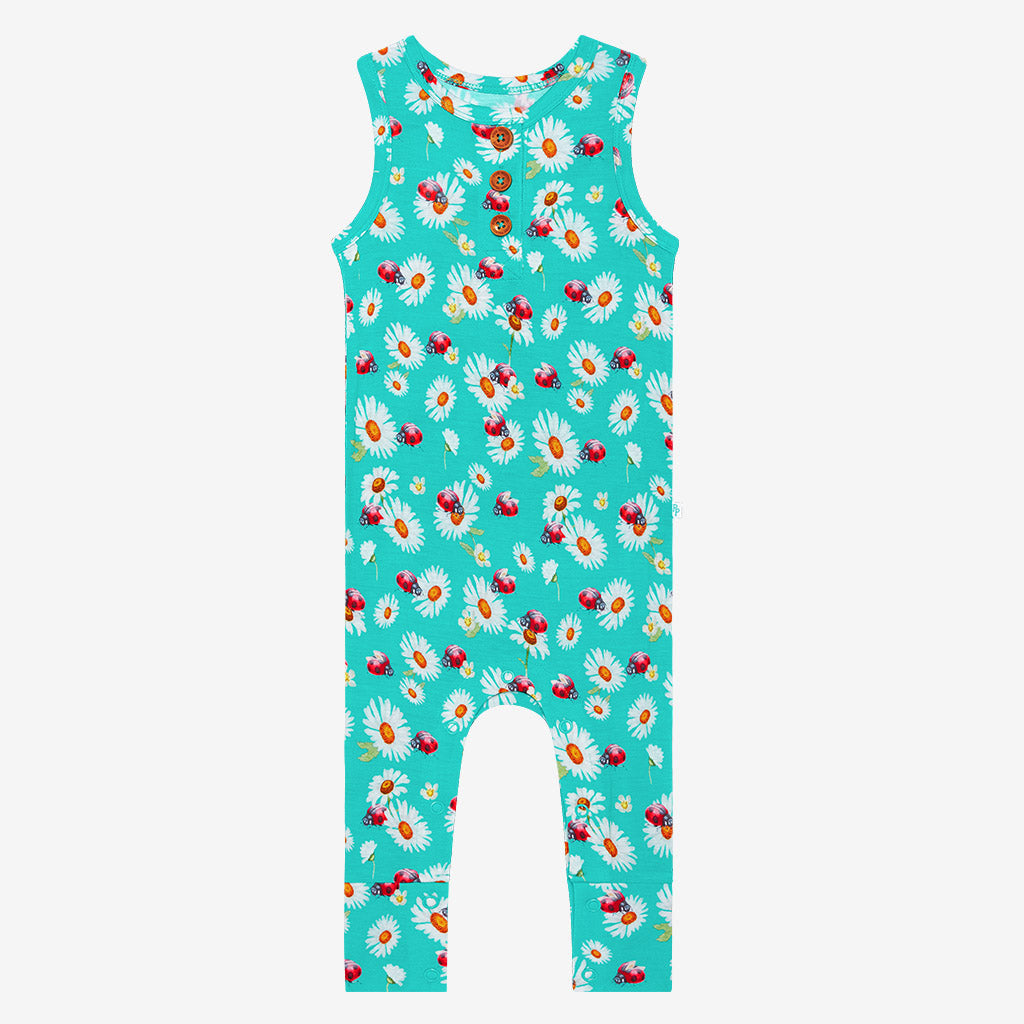 Ladybug Racerback Henley Romper