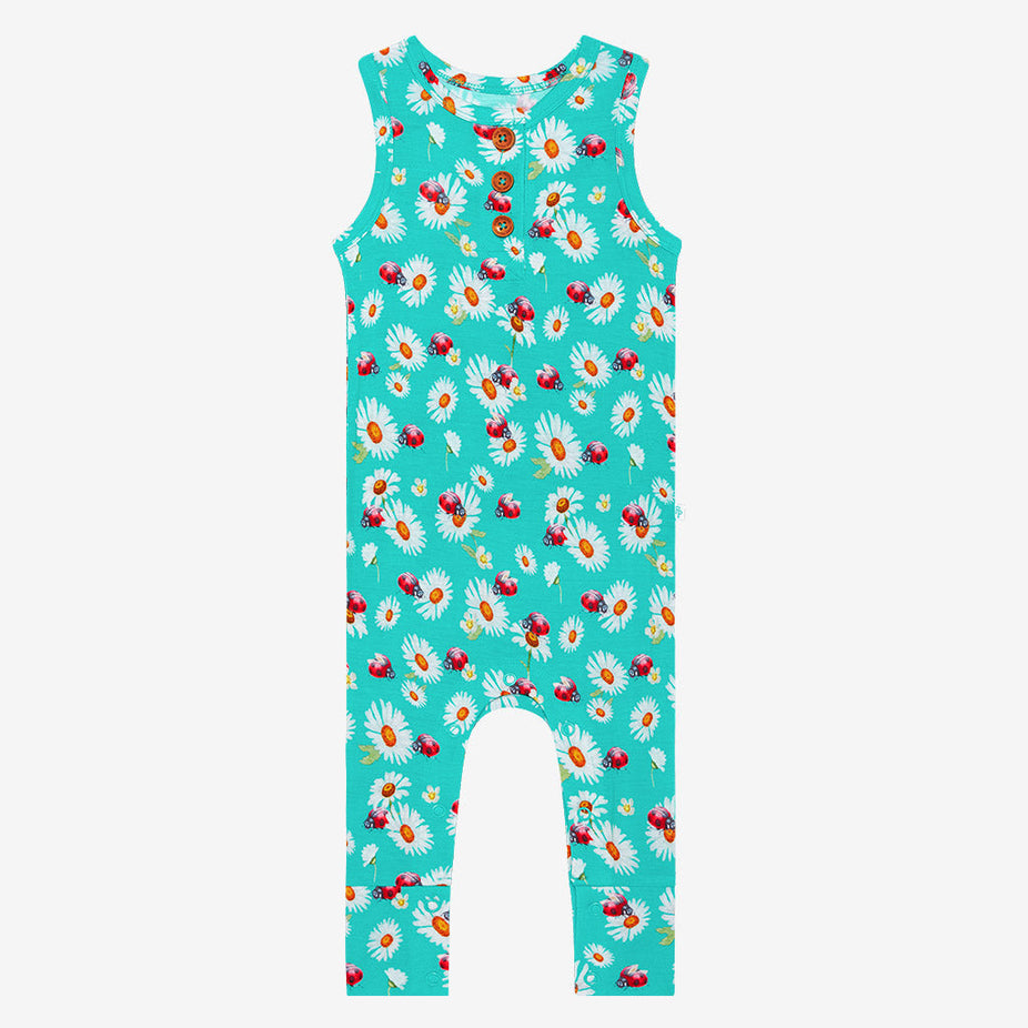 Ladybug Racerback Henley Romper