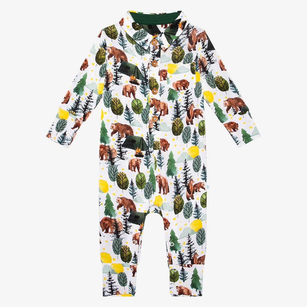 Archer Long Sleeve Collared Henley Romper