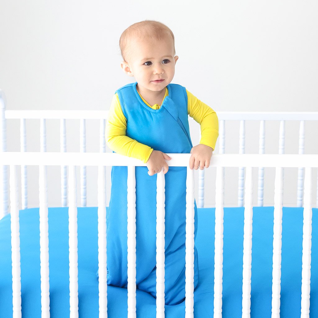 Baby in Hawaiian Blue Sleeveless Sleep Bag 0.5 Tog