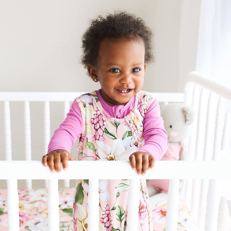 Baby in Floral printed Margot Sleeveless Ruffled Sleep Bag 2.5 Tog