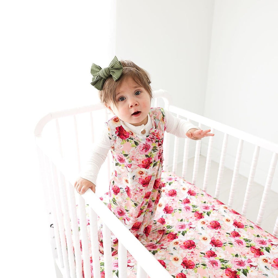 Baby in floral printed Marlene Sleeveless Ruffled Sleep Bag 2.5 Tog