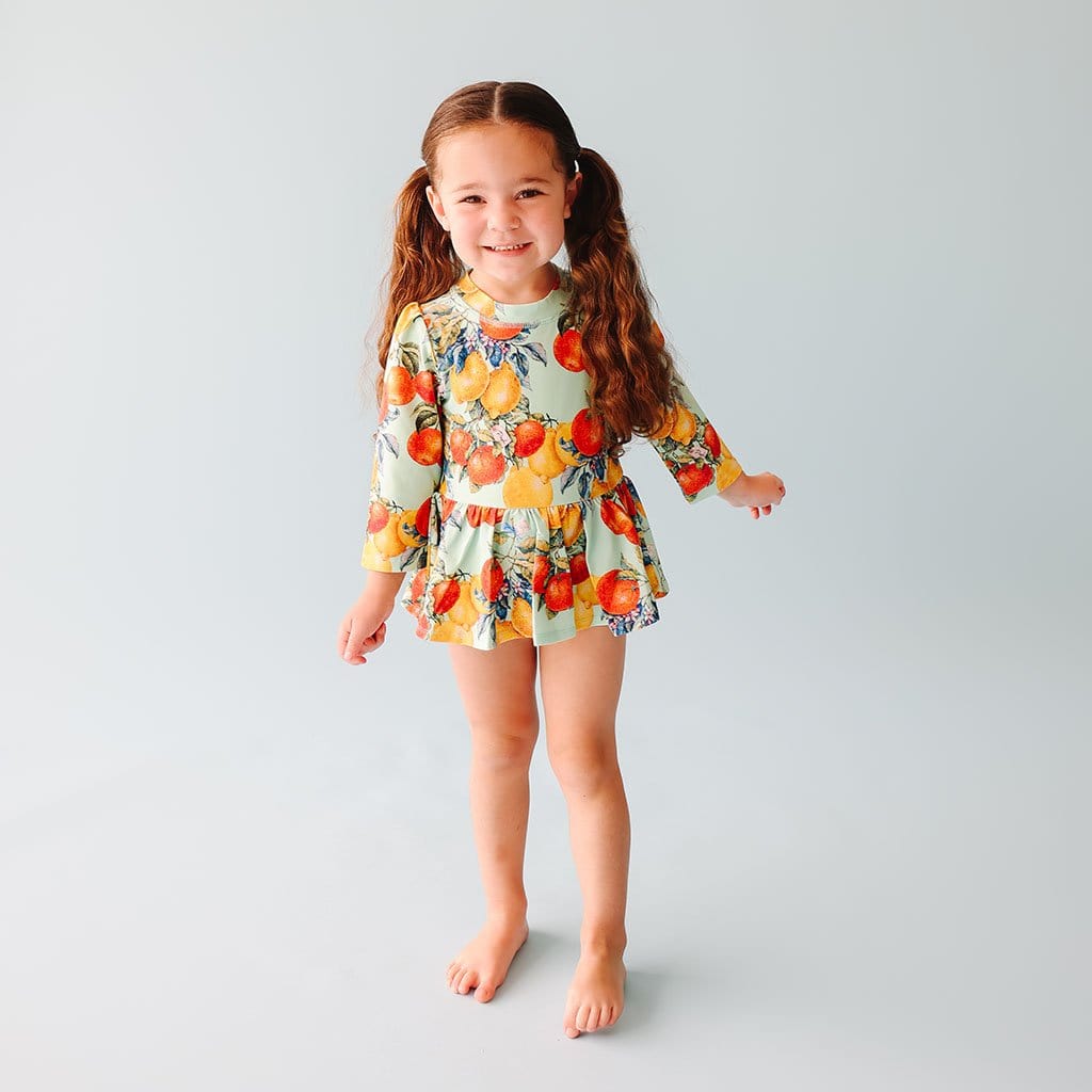 Lucia Long Sleeve Rash Guard Twirl Skirt Swimsuit