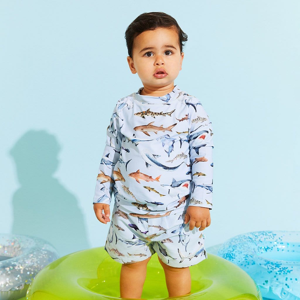 Maverick Rash Guard Swim Trunks Set