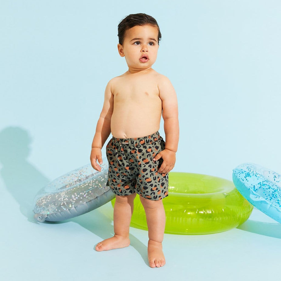 Toddler wearing Eli Swim Trunks