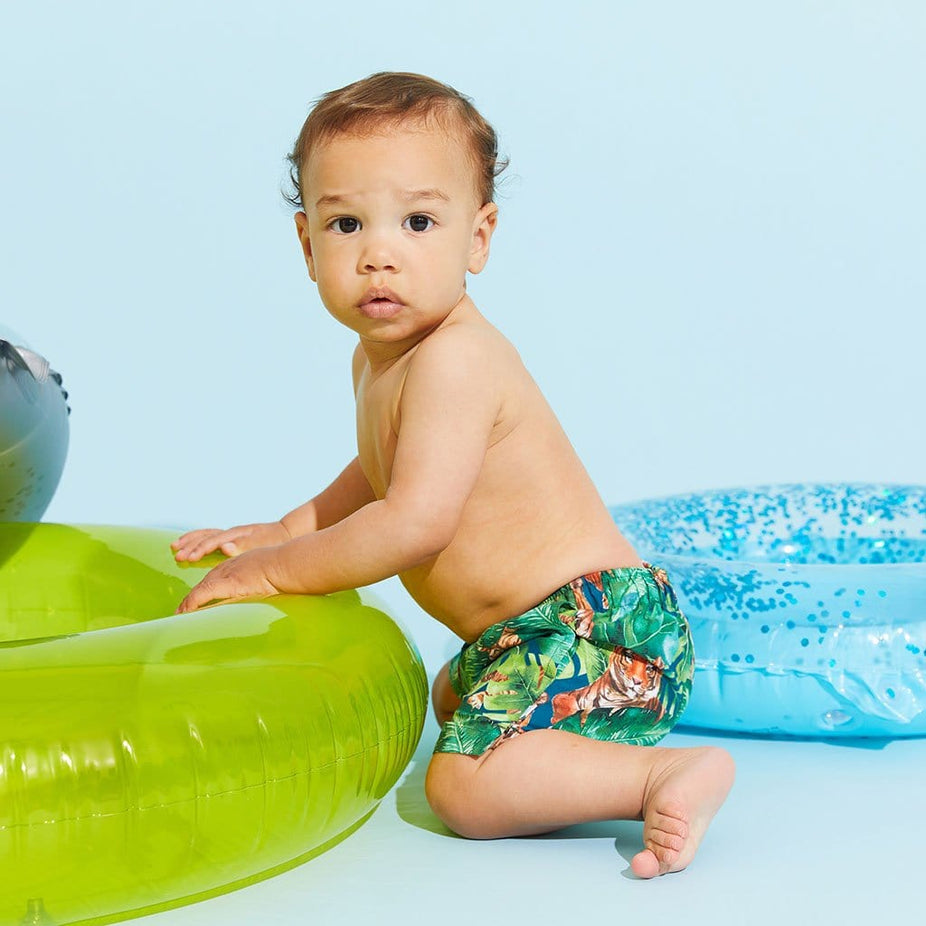 Baby wearing Ranger Swim Trunks