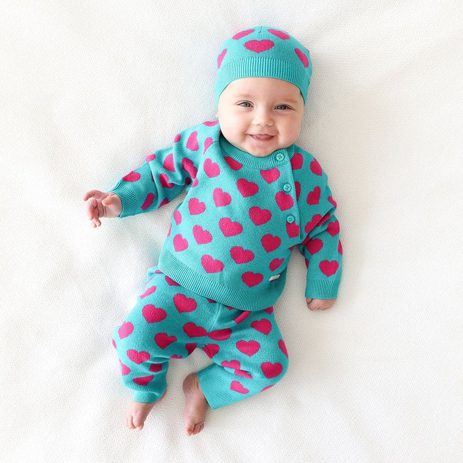 Queen of Hearts Kimono Sweater Legging Beanie Set