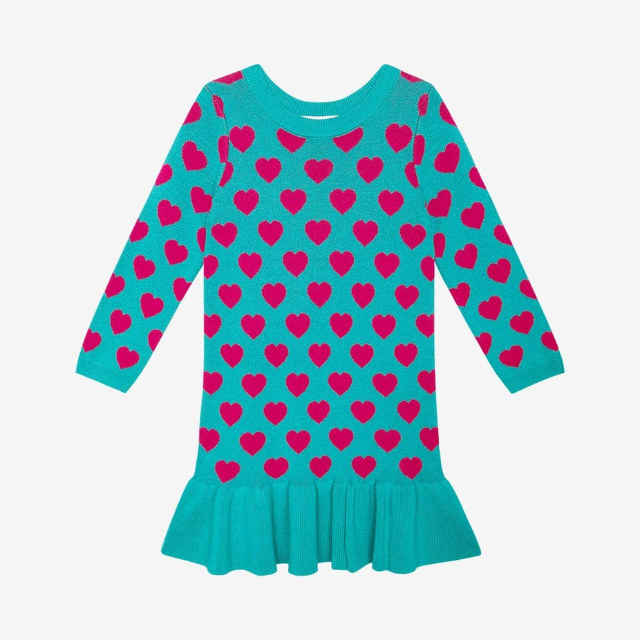 Queen of Hearts Long Sleeve Sweater Dress