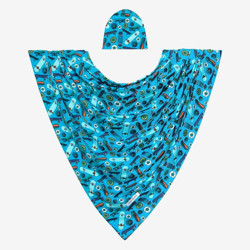 Cole Swaddle Beanie Set in skateboard print