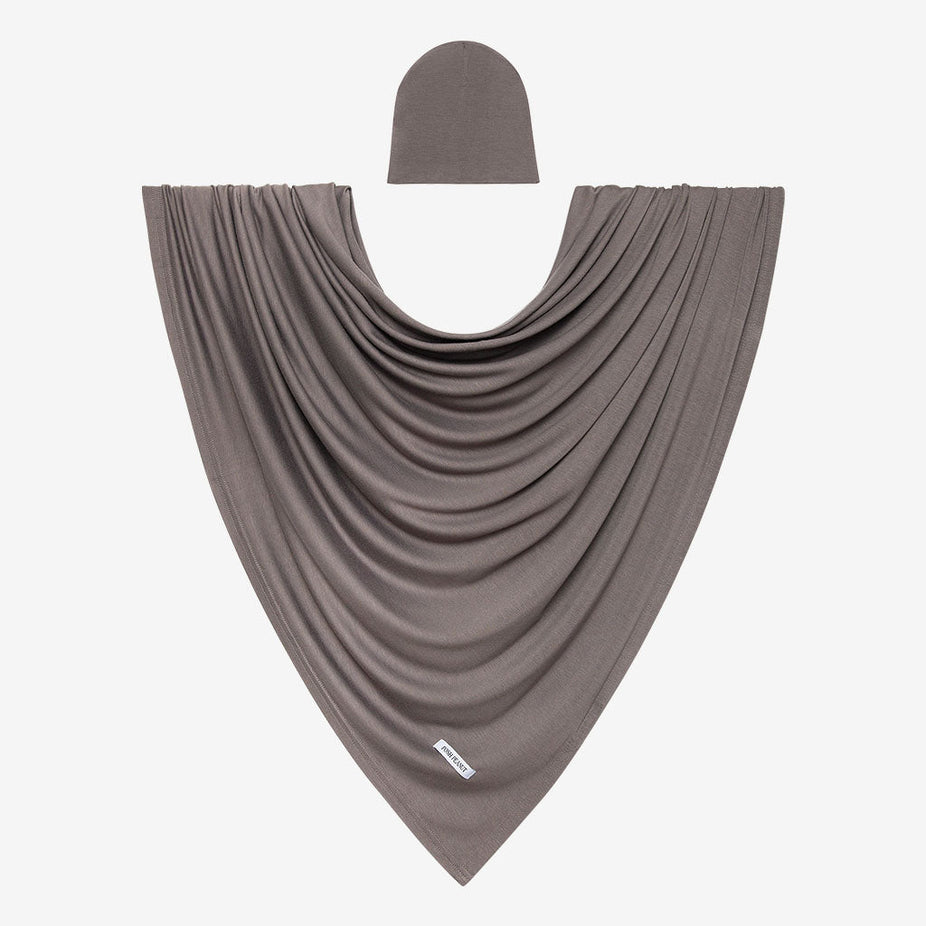 Dark Gray Swaddle Beanie Set