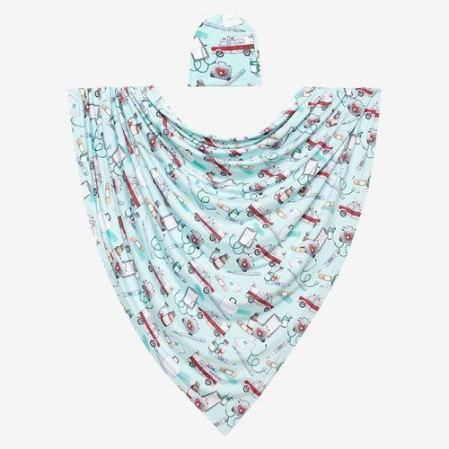 Doctors & Nurses Swaddle Beanie Set