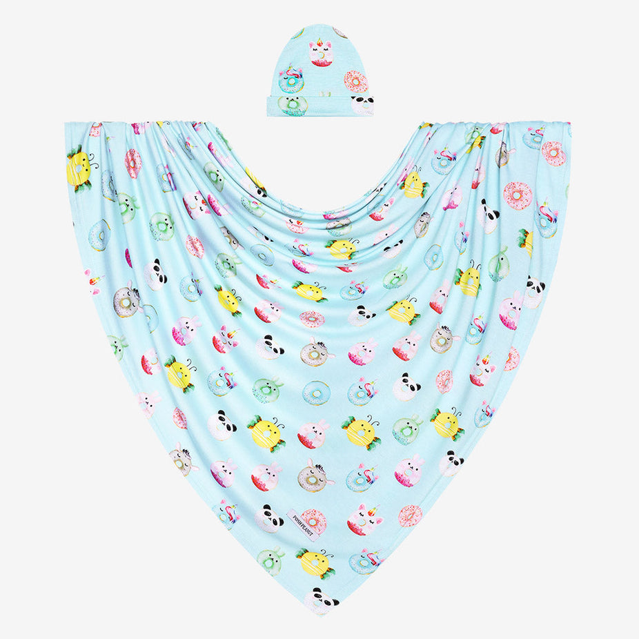 Donuts Swaddle Beanie Set
