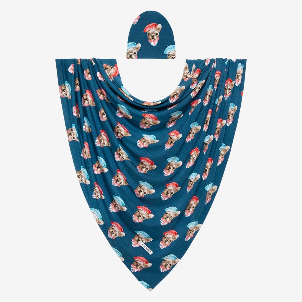 Frenchie Swaddle Beanie Set