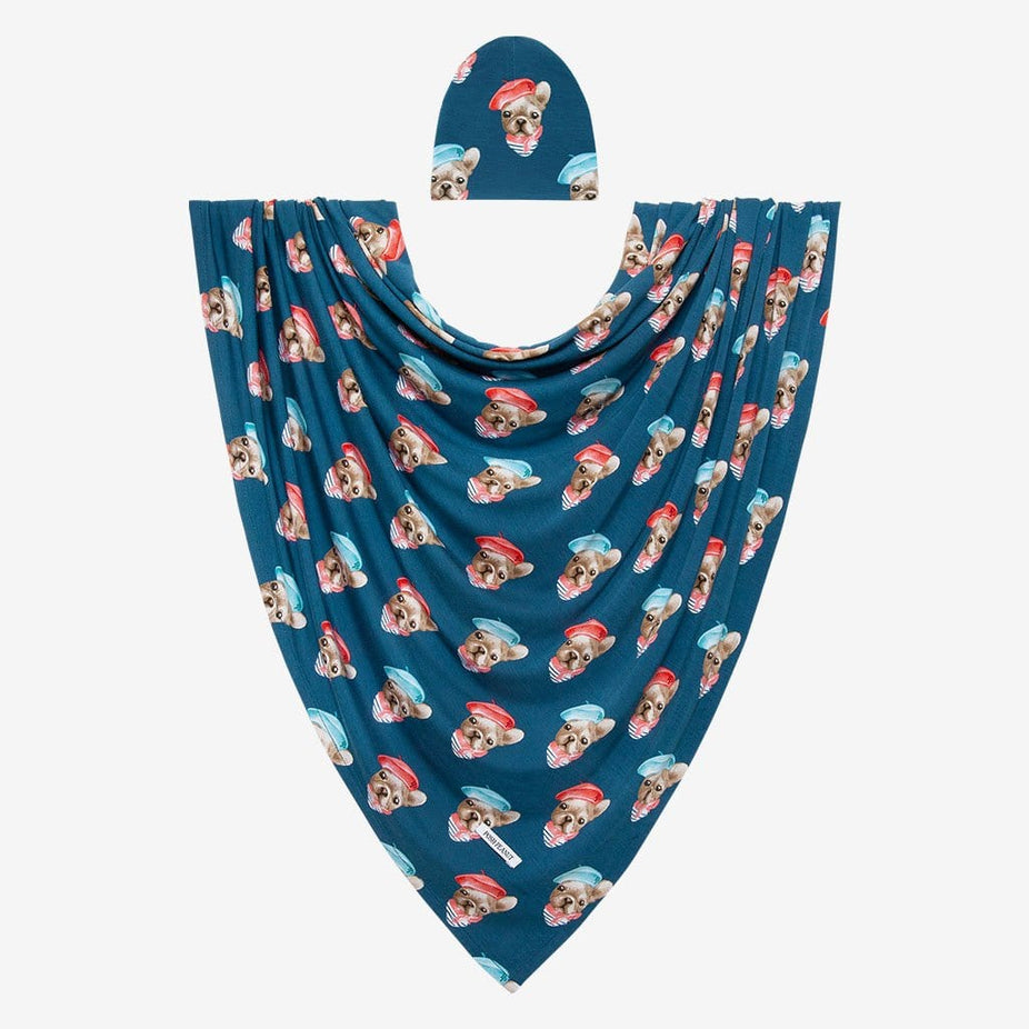 Frenchie Swaddle Beanie Set