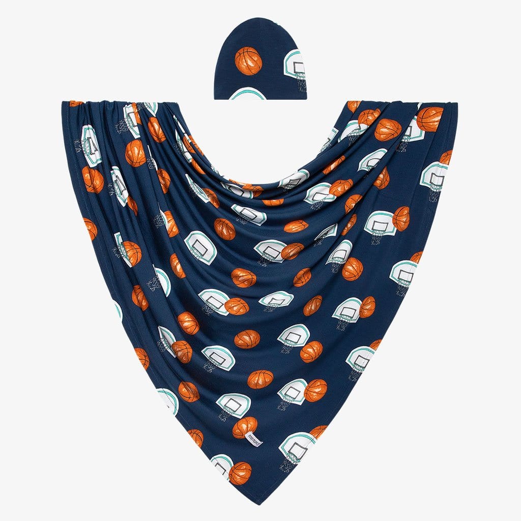 Swish Basketball Swaddle and Beanie Set