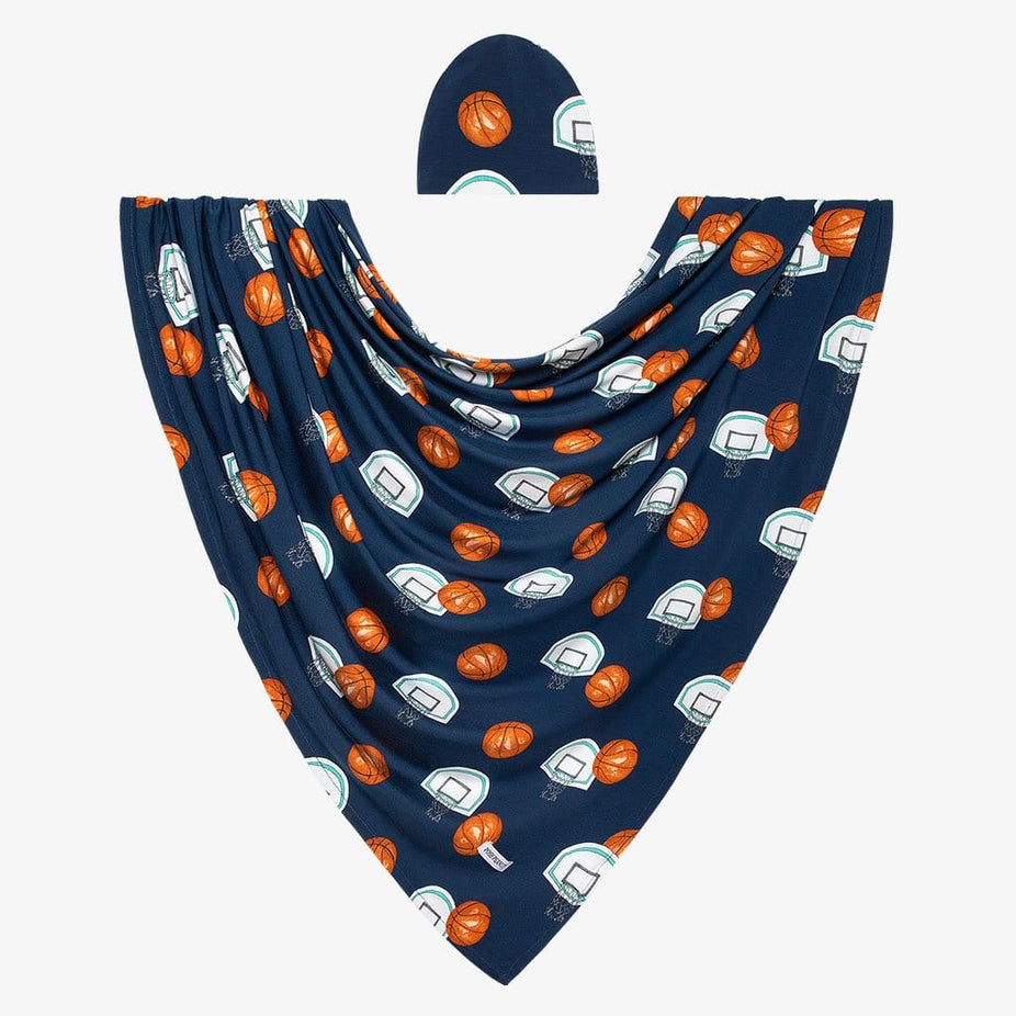 Swish Basketball Swaddle and Beanie Set