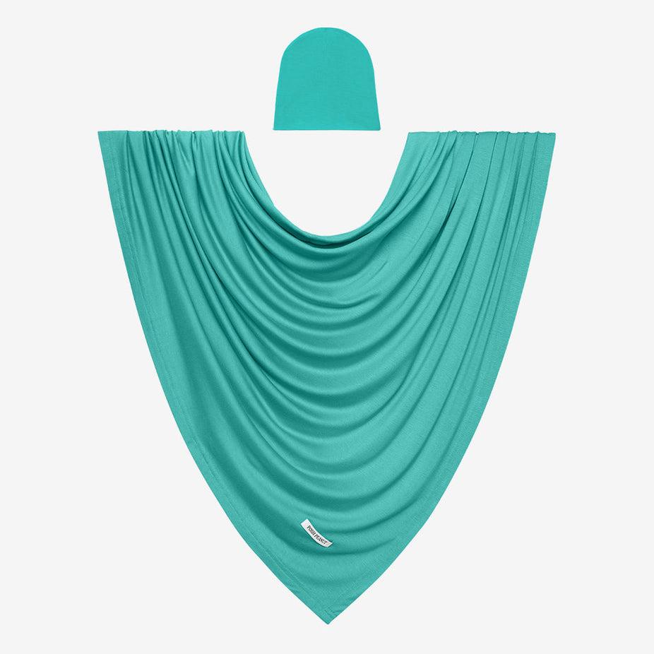 Signature Teal Swaddle Beanie Set